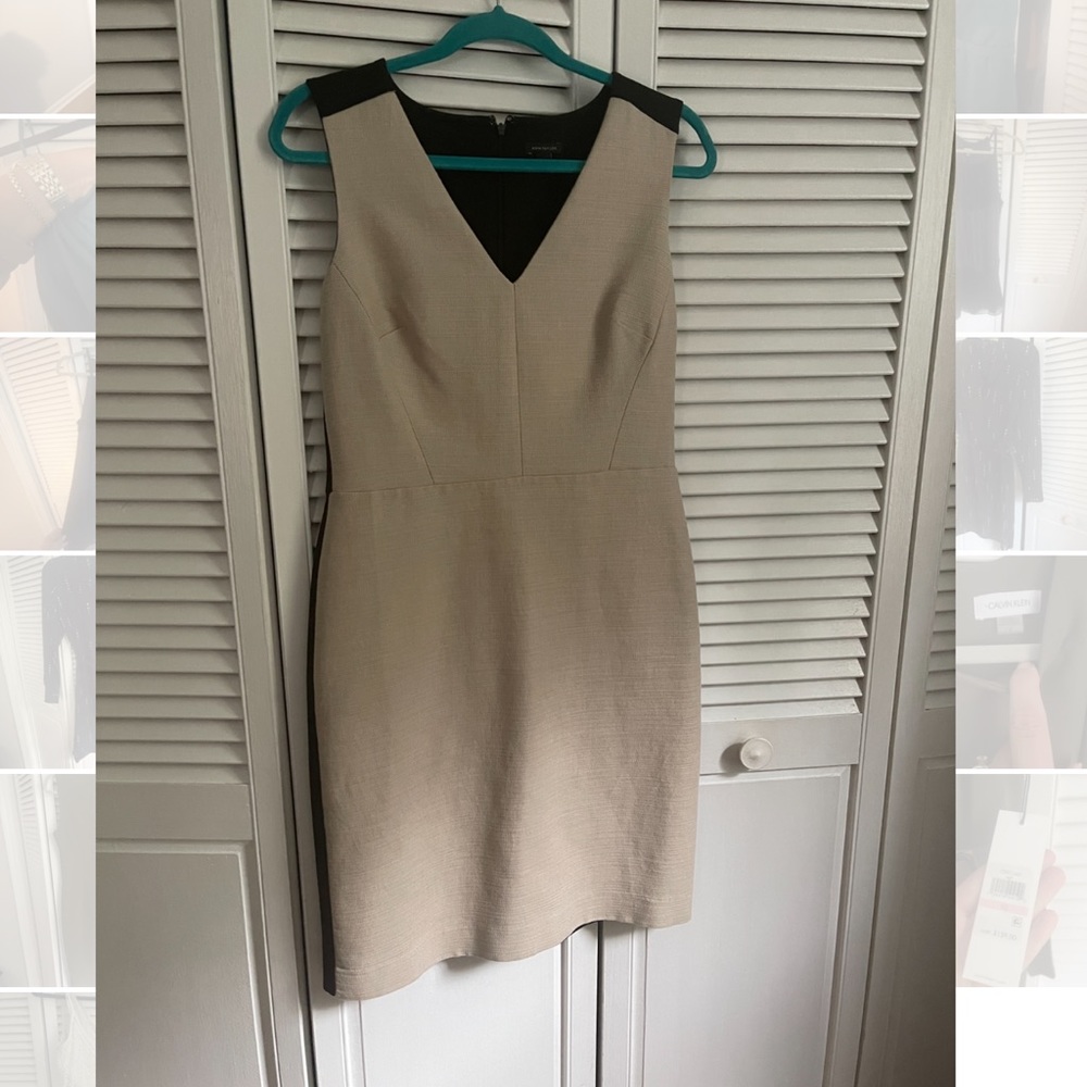 Ann Taylor Beige Textured Front Dress